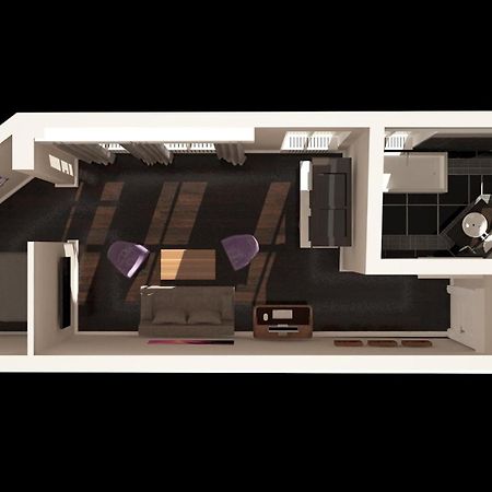 Arabel Design Apartments Berlin Chambre photo 3D rendering of a typical studio apartment